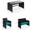 imageBest Choice Products 4Piece Outdoor Wicker Patio Conversation Furniture Set for Backyard wCoffee Table Seat Cushions  BrownMidnight GreenBlackTeal
