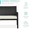 imageBest Choice Products 4Piece Outdoor Wicker Patio Conversation Furniture Set for Backyard wCoffee Table Seat Cushions  BrownMidnight GreenBlackWhite Sand