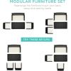 imageBest Choice Products 4Piece Outdoor Wicker Patio Conversation Furniture Set for Backyard wCoffee Table Seat Cushions  BrownMidnight GreenBlackWhite Sand