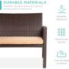 imageBest Choice Products 4Piece Outdoor Wicker Patio Conversation Furniture Set for Backyard wCoffee Table Seat Cushions  BrownMidnight GreenBrownBeige