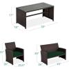 imageBest Choice Products 4Piece Outdoor Wicker Patio Conversation Furniture Set for Backyard wCoffee Table Seat Cushions  BrownMidnight GreenBrownMidnight Green