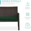 imageBest Choice Products 4Piece Outdoor Wicker Patio Conversation Furniture Set for Backyard wCoffee Table Seat Cushions  BrownMidnight GreenBrownMidnight Green