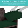 imageBest Choice Products 4Piece Outdoor Wicker Patio Conversation Furniture Set for Backyard wCoffee Table Seat Cushions  BrownMidnight GreenBrownMidnight Green