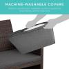 imageBest Choice Products 4Piece Outdoor Wicker Patio Conversation Furniture Set for Backyard wCoffee Table Seat Cushions  BrownMidnight GreenBrownStone Gray