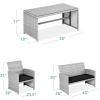 imageBest Choice Products 4Piece Outdoor Wicker Patio Conversation Furniture Set for Backyard wCoffee Table Seat Cushions  BrownMidnight GreenGrayBlack