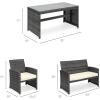 imageBest Choice Products 4Piece Outdoor Wicker Patio Conversation Furniture Set for Backyard wCoffee Table Seat Cushions  BrownMidnight GreenGrayCream