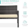 imageBest Choice Products 4Piece Outdoor Wicker Patio Conversation Furniture Set for Backyard wCoffee Table Seat Cushions  BrownMidnight GreenGrayCream