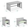 imageBest Choice Products 4Piece Outdoor Wicker Patio Conversation Furniture Set for Backyard wCoffee Table Seat Cushions  BrownMidnight GreenGrayLight Mint