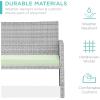 imageBest Choice Products 4Piece Outdoor Wicker Patio Conversation Furniture Set for Backyard wCoffee Table Seat Cushions  BrownMidnight GreenGrayLight Mint