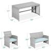 imageBest Choice Products 4Piece Outdoor Wicker Patio Conversation Furniture Set for Backyard wCoffee Table Seat Cushions  BrownMidnight GreenGrayPastel Blue