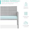 imageBest Choice Products 4Piece Outdoor Wicker Patio Conversation Furniture Set for Backyard wCoffee Table Seat Cushions  BrownMidnight GreenGrayPastel Blue