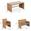 imageBest Choice Products 4Piece Outdoor Wicker Patio Conversation Furniture Set for Backyard wCoffee Table Seat Cushions  BrownMidnight GreenNaturalGray