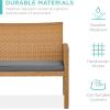 imageBest Choice Products 4Piece Outdoor Wicker Patio Conversation Furniture Set for Backyard wCoffee Table Seat Cushions  BrownMidnight GreenNaturalGray