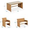 imageBest Choice Products 4Piece Outdoor Wicker Patio Conversation Furniture Set for Backyard wCoffee Table Seat Cushions  BrownMidnight GreenNaturalIvory