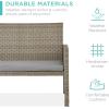 imageBest Choice Products 4Piece Outdoor Wicker Patio Conversation Furniture Set for Backyard wCoffee Table Seat Cushions  BrownMidnight GreenTaupeCement Gray