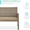 imageBest Choice Products 4Piece Outdoor Wicker Patio Conversation Furniture Set for Backyard wCoffee Table Seat Cushions  BrownMidnight GreenTaupeDesert