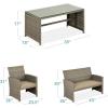 imageBest Choice Products 4Piece Outdoor Wicker Patio Conversation Furniture Set for Backyard wCoffee Table Seat Cushions  BrownMidnight GreenTaupeDesert