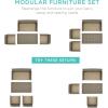 imageBest Choice Products 4Piece Outdoor Wicker Patio Conversation Furniture Set for Backyard wCoffee Table Seat Cushions  BrownMidnight GreenTaupeDesert