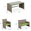 imageBest Choice Products 4Piece Outdoor Wicker Patio Conversation Furniture Set for Backyard wCoffee Table Seat Cushions  BrownMidnight GreenTaupePistachio