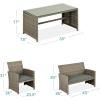 imageBest Choice Products 4Piece Outdoor Wicker Patio Conversation Furniture Set for Backyard wCoffee Table Seat Cushions  BrownMidnight GreenTaupeSlate Green