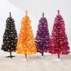 imageBest Choice Products 4ft Prelit Christmas Tree Artificial Mini Tree Perfect for Kids Apartments Bedroom with Twinkling LED Lights  LavenderBlack