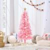 imageBest Choice Products 4ft Prelit Christmas Tree Artificial Mini Tree Perfect for Kids Apartments Bedroom with Twinkling LED Lights  LavenderBlack