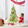imageBest Choice Products 4ft Prelit Christmas Tree Artificial Mini Tree Perfect for Kids Apartments Bedroom with Twinkling LED Lights  LavenderLime Green