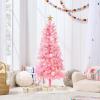 imageBest Choice Products 4ft Prelit Christmas Tree Artificial Mini Tree Perfect for Kids Apartments Bedroom with Twinkling LED Lights  LavenderPink