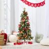 imageBest Choice Products 4ft Prelit Christmas Tree Artificial Mini Tree Perfect for Kids Apartments Bedroom with Twinkling LED Lights  LavenderRed