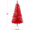 imageBest Choice Products 4ft Prelit Christmas Tree Artificial Mini Tree Perfect for Kids Apartments Bedroom with Twinkling LED Lights  LavenderRed