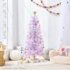 imageBest Choice Products 4ft Prelit Christmas Tree Artificial Mini Tree Perfect for Kids Apartments Bedroom with Twinkling LED Lights  LavenderSage Green