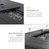 imageBest Choice Products 52in 50000 BTU Outdoor Wicker Patio Propane Gas Fire Pit Table wAluminum Tabletop Glass Wind Guard Clear Glass Rocks Cover Slide Out Tank Holder and Lid  GrayGray