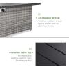 imageBest Choice Products 52in 50000 BTU Outdoor Wicker Patio Propane Gas Fire Pit Table wAluminum Tabletop Glass Wind Guard Clear Glass Rocks Cover Slide Out Tank Holder and Lid  GrayGray