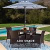 imageBest Choice Products 5Piece Indoor Outdoor Wicker Dining Set Furniture for Patio Backyard wSquare Glass Tabletop Umbrella Cutout 4 Chairs  CreamCream
