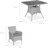imageBest Choice Products 5Piece Indoor Outdoor Wicker Dining Set Furniture for Patio Backyard wSquare Glass Tabletop Umbrella Cutout 4 Chairs  CreamGrey