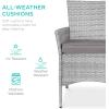 imageBest Choice Products 5Piece Indoor Outdoor Wicker Dining Set Furniture for Patio Backyard wSquare Glass Tabletop Umbrella Cutout 4 Chairs  CreamGrey