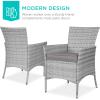 imageBest Choice Products 5Piece Indoor Outdoor Wicker Dining Set Furniture for Patio Backyard wSquare Glass Tabletop Umbrella Cutout 4 Chairs  CreamGrey
