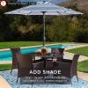 imageBest Choice Products 5Piece Indoor Outdoor Wicker Dining Set Furniture for Patio Backyard wSquare Glass Tabletop Umbrella Cutout 4 Chairs  CreamNavy