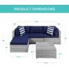 imageBest Choice Products 5Piece Modular Conversation Set Outdoor Sectional Wicker Furniture for Patio Backyard Garden w 3 Chairs Ottoman Chair 2 Pillows 6 Seat Clips Coffee Table  GrayNavy