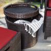 imageBest Choice Products 5Piece Outdoor Patio Furniture Set No Assembly Required Wicker Conversation Bistro ampamp Storage Table for Backyard Porch Balcony wSpaceSaving Design  BrownBeigeRed