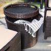 imageBest Choice Products 5Piece Outdoor Patio Furniture Set No Assembly Required Wicker Conversation Bistro ampamp Storage Table for Backyard Porch Balcony wSpaceSaving Design  BrownBeigeBrown