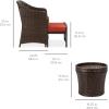 imageBest Choice Products 5Piece Outdoor Patio Furniture Set No Assembly Required Wicker Conversation Bistro ampamp Storage Table for Backyard Porch Balcony wSpaceSaving Design  BrownBeigeRed