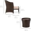 imageBest Choice Products 5Piece Outdoor Patio Furniture Set No Assembly Required Wicker Conversation Bistro ampamp Storage Table for Backyard Porch Balcony wSpaceSaving Design  BrownBeigeBrown