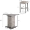 imageBest Choice Products 5Piece Outdoor Wicker Bar Table Set for Patio Poolside Backyard wBuiltin Bottle Opener Hidden Storage Shelf Metal Tabletop 4 Stools  BrownGrey
