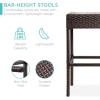 imageBest Choice Products 5Piece Outdoor Wicker Bar Table Set for Patio Poolside Backyard wBuiltin Bottle Opener Hidden Storage Shelf Metal Tabletop 4 Stools  BrownBrown