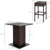 imageBest Choice Products 5Piece Outdoor Wicker Bar Table Set for Patio Poolside Backyard wBuiltin Bottle Opener Hidden Storage Shelf Metal Tabletop 4 Stools  BrownBrown