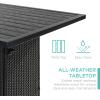 imageBest Choice Products 5Piece Outdoor Wicker Bar Table Set for Patio Poolside Backyard wBuiltin Bottle Opener Hidden Storage Shelf Metal Tabletop 4 Stools  BrownBlack