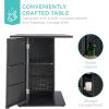 imageBest Choice Products 5Piece Outdoor Wicker Bar Table Set for Patio Poolside Backyard wBuiltin Bottle Opener Hidden Storage Shelf Metal Tabletop 4 Stools  BrownBlack