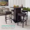 imageBest Choice Products 5Piece Outdoor Wicker Bar Table Set for Patio Poolside Backyard wBuiltin Bottle Opener Hidden Storage Shelf Metal Tabletop 4 Stools  BrownBrown