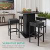 imageBest Choice Products 5Piece Outdoor Wicker Bar Table Set for Patio Poolside Backyard wBuiltin Bottle Opener Hidden Storage Shelf Metal Tabletop 4 Stools  BrownBlack